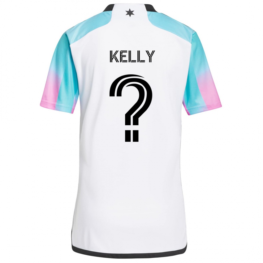 Mujer Camiseta Oliver Kelly #0 Blanco Azul Negro 2ª Equipación 2024/25 La Camisa Perú