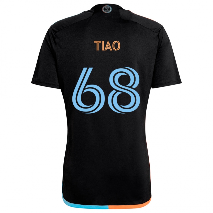 Mujer Camiseta Christopher Tiao #68 Negro Naranja Azul 2ª Equipación 2024/25 La Camisa Perú