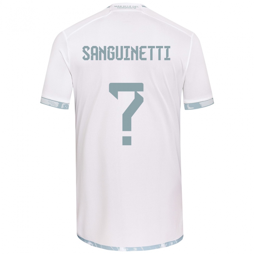 Mujer Camiseta Fernando Osorio Sanguinetti #0 Gris Blanco 2ª Equipación 2024/25 La Camisa Perú