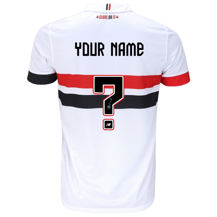 Niño Camiseta Su Nombre #0 Blanco Rojo Negro 1ª Equipación 2024/25 La Camisa Perú