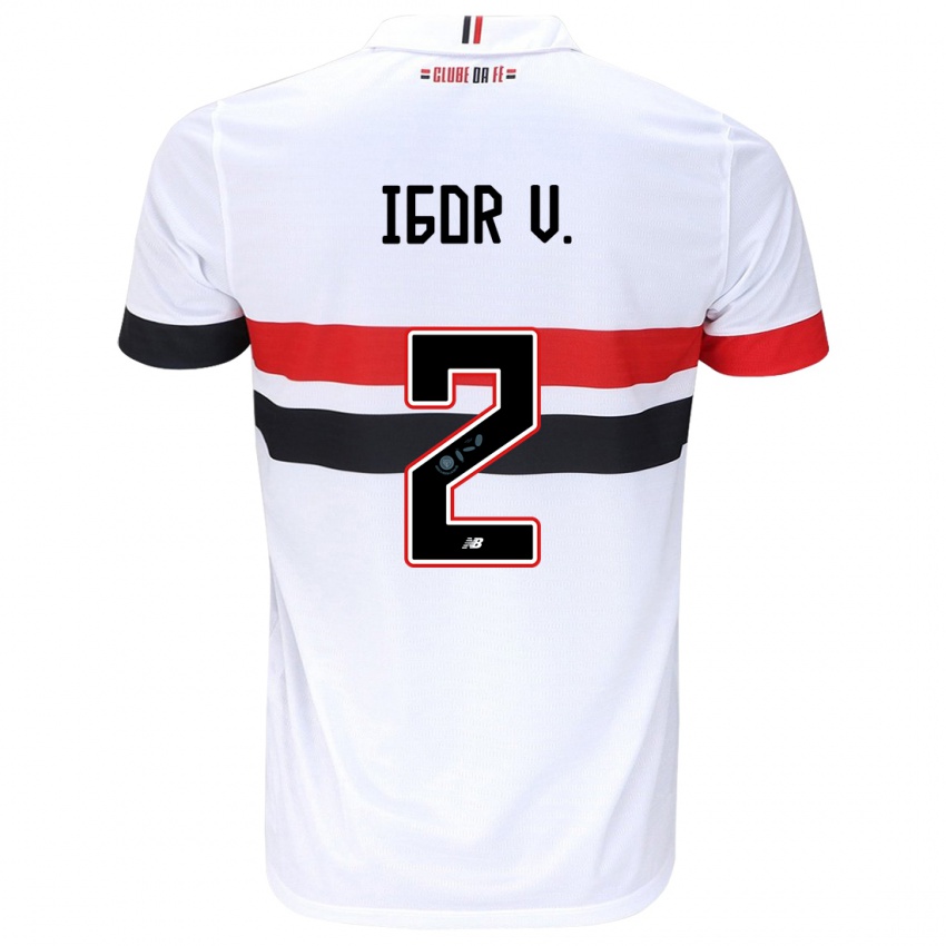 Niño Camiseta Igor Vinicius #2 Blanco Rojo Negro 1ª Equipación 2024/25 La Camisa Perú