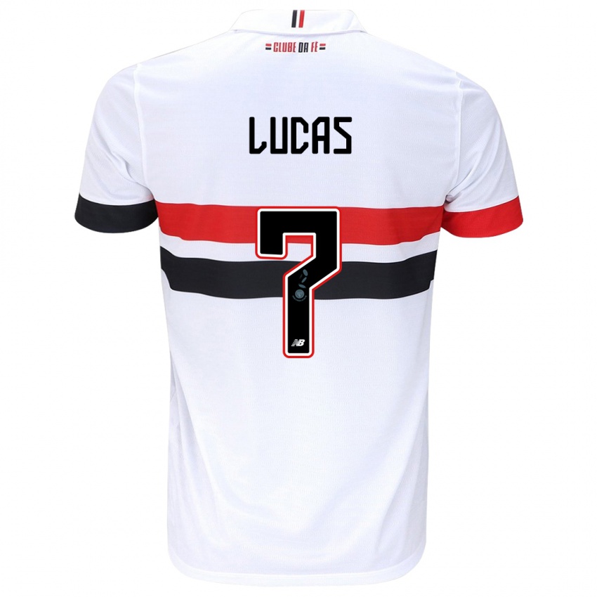 Niño Camiseta Lucas Moura #7 Blanco Rojo Negro 1ª Equipación 2024/25 La Camisa Perú