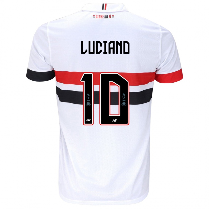 Niño Camiseta Luciano #10 Blanco Rojo Negro 1ª Equipación 2024/25 La Camisa Perú