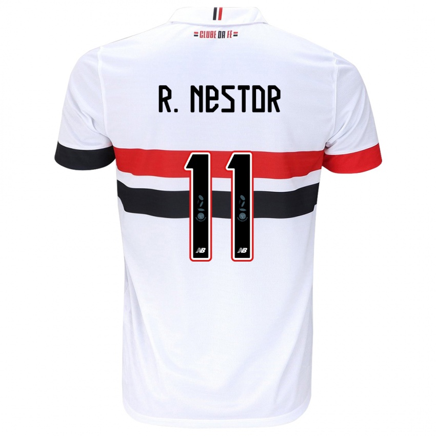 Niño Camiseta Rodrigo Nestor #11 Blanco Rojo Negro 1ª Equipación 2024/25 La Camisa Perú