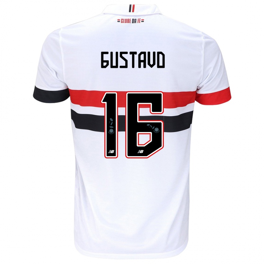 Niño Camiseta Luiz Gustavo #16 Blanco Rojo Negro 1ª Equipación 2024/25 La Camisa Perú