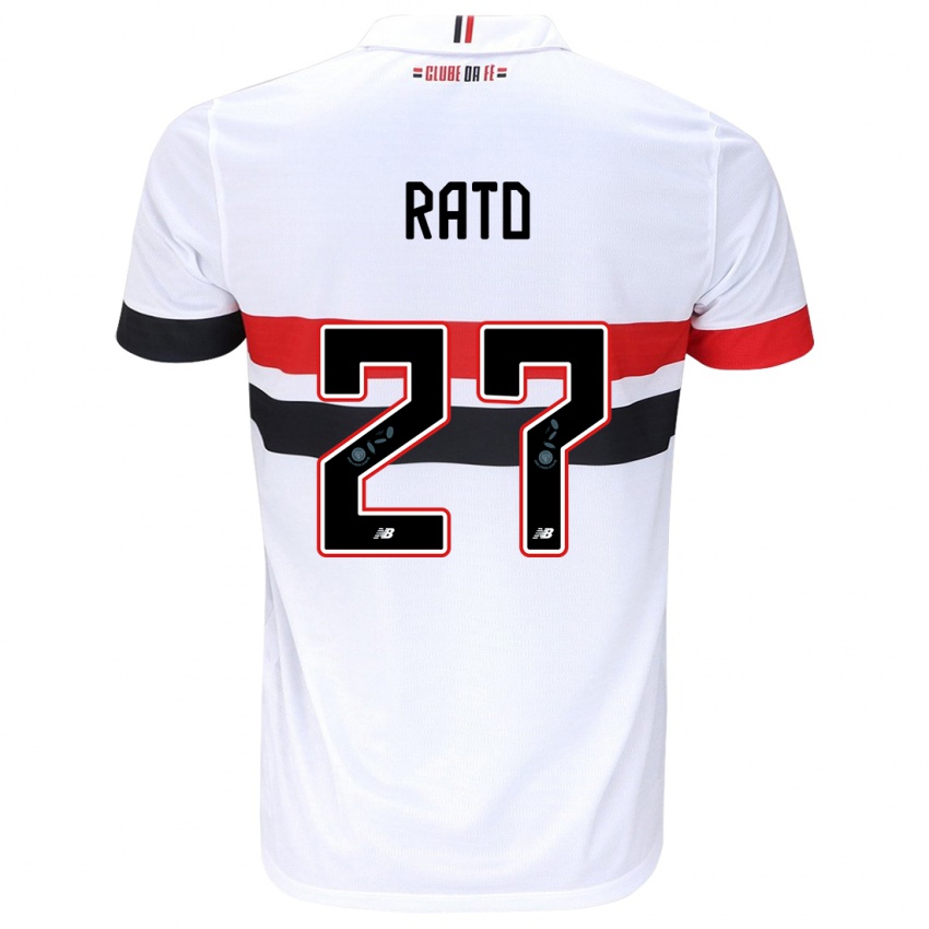 Niño Camiseta Wellington Rato #27 Blanco Rojo Negro 1ª Equipación 2024/25 La Camisa Perú