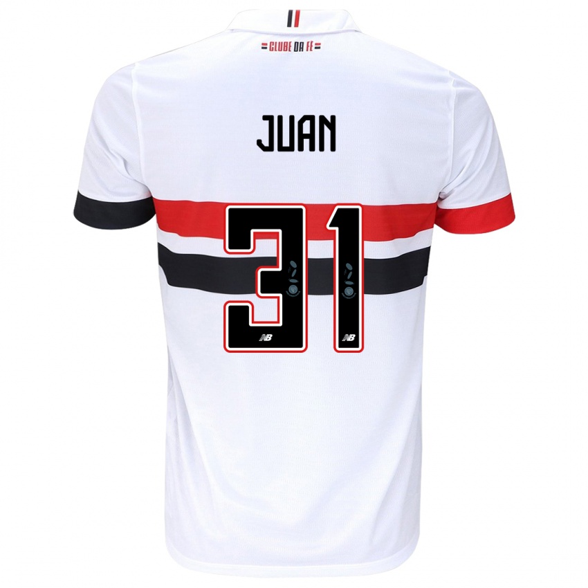 Niño Camiseta Juan #31 Blanco Rojo Negro 1ª Equipación 2024/25 La Camisa Perú