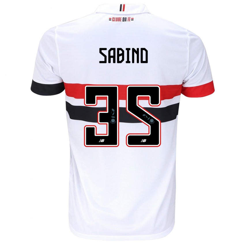 Niño Camiseta Sabino #35 Blanco Rojo Negro 1ª Equipación 2024/25 La Camisa Perú