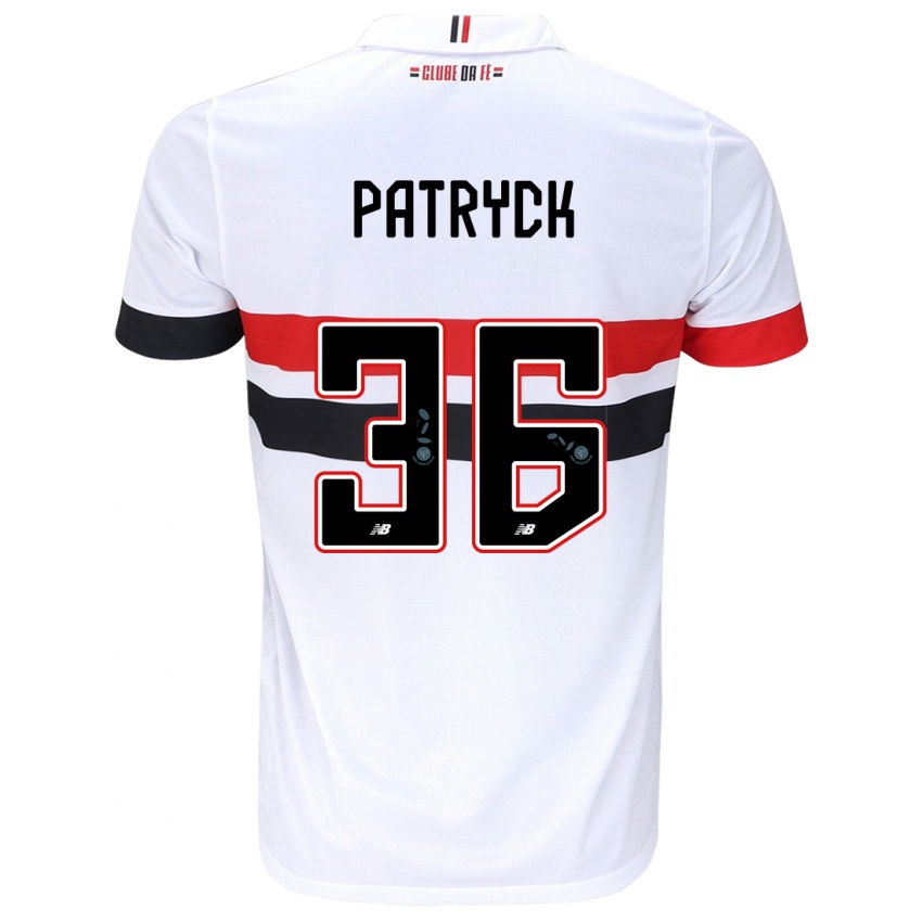 Niño Camiseta Patryck #36 Blanco Rojo Negro 1ª Equipación 2024/25 La Camisa Perú