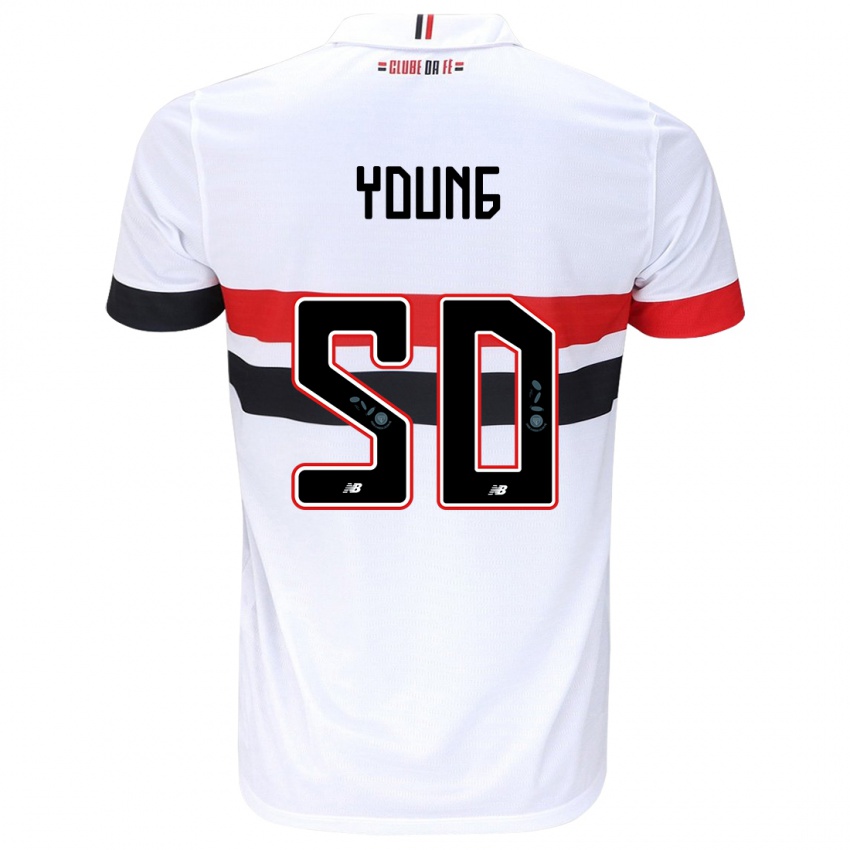 Niño Camiseta Young #50 Blanco Rojo Negro 1ª Equipación 2024/25 La Camisa Perú