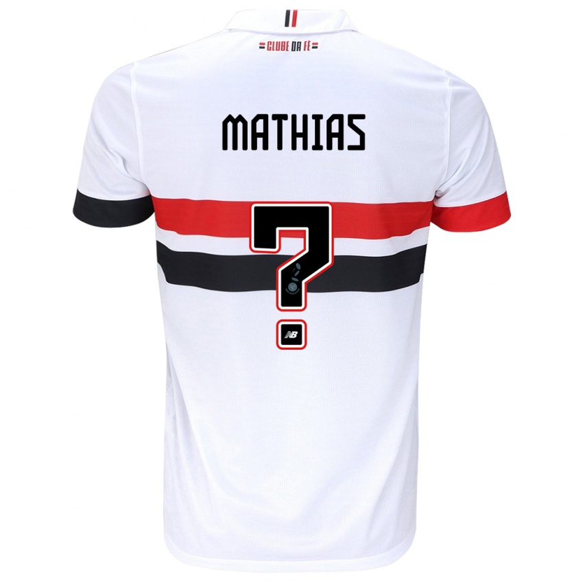 Niño Camiseta Leandro Mathias #0 Blanco Rojo Negro 1ª Equipación 2024/25 La Camisa Perú