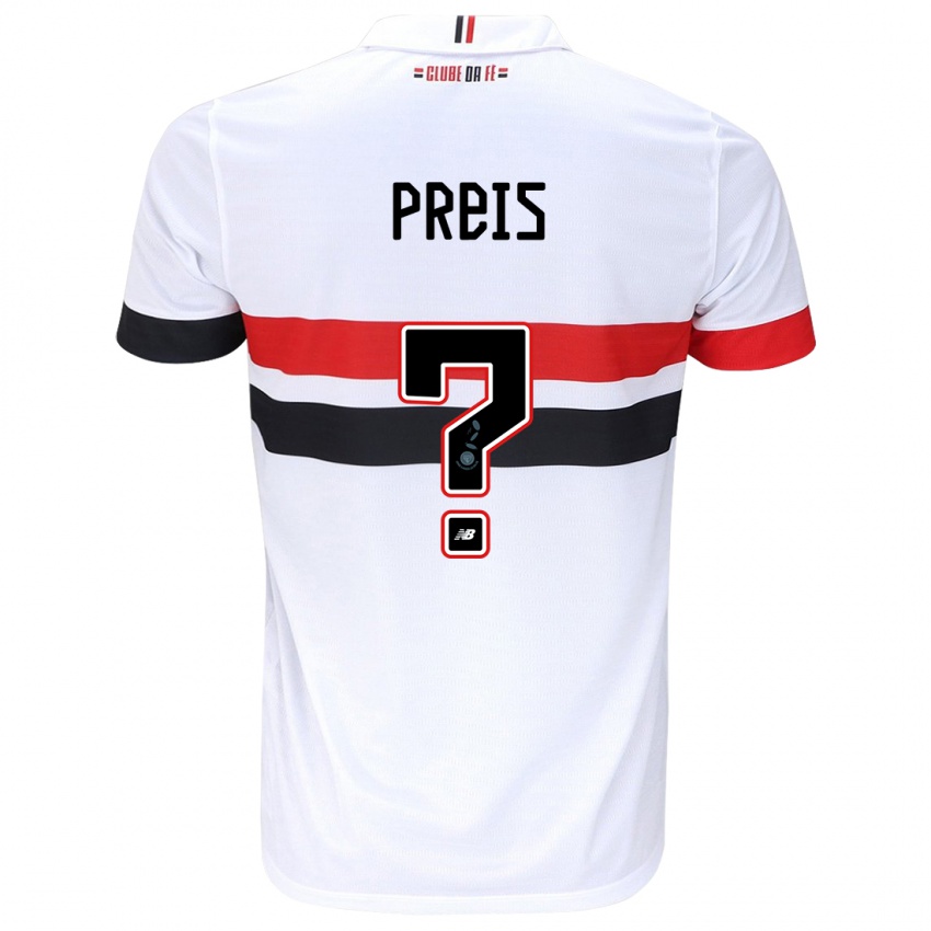 Niño Camiseta Felipe Preis #0 Blanco Rojo Negro 1ª Equipación 2024/25 La Camisa Perú