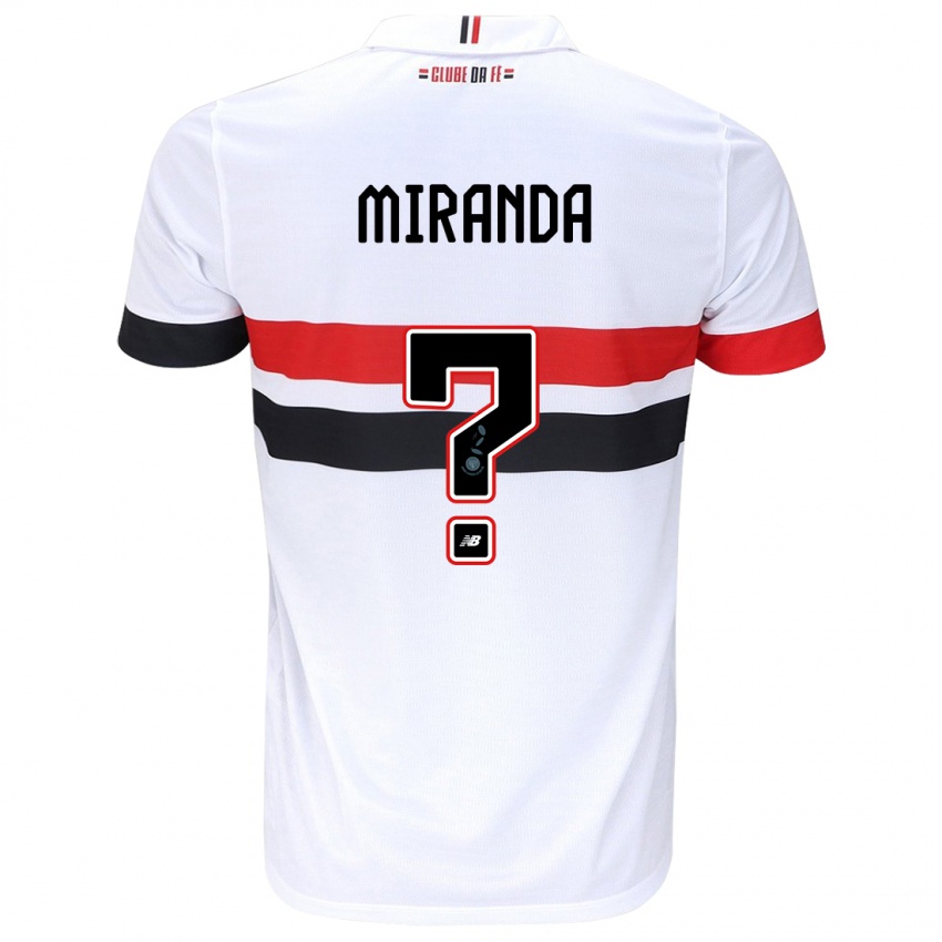 Niño Camiseta João Miranda #0 Blanco Rojo Negro 1ª Equipación 2024/25 La Camisa Perú