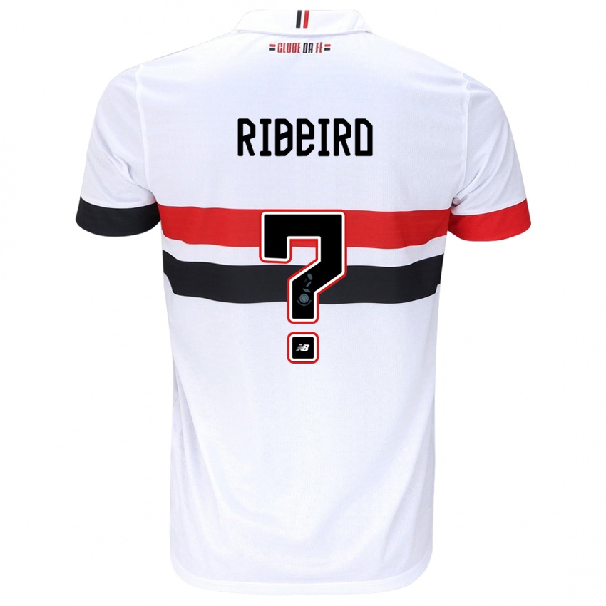 Niño Camiseta Thiago Ribeiro #0 Blanco Rojo Negro 1ª Equipación 2024/25 La Camisa Perú