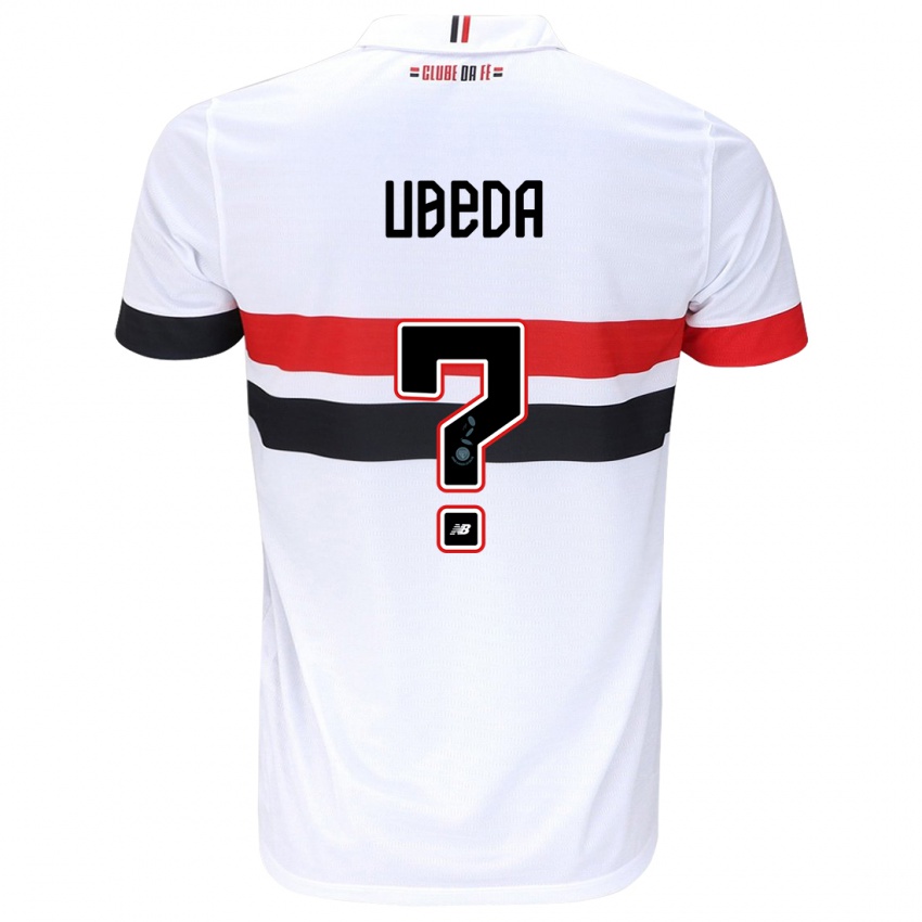 Niño Camiseta Felipe Ubeda #0 Blanco Rojo Negro 1ª Equipación 2024/25 La Camisa Perú