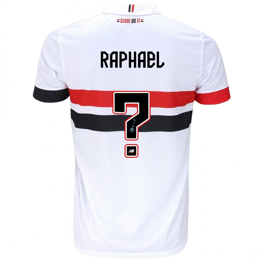 Niño Camiseta Raphael #0 Blanco Rojo Negro 1ª Equipación 2024/25 La Camisa Perú