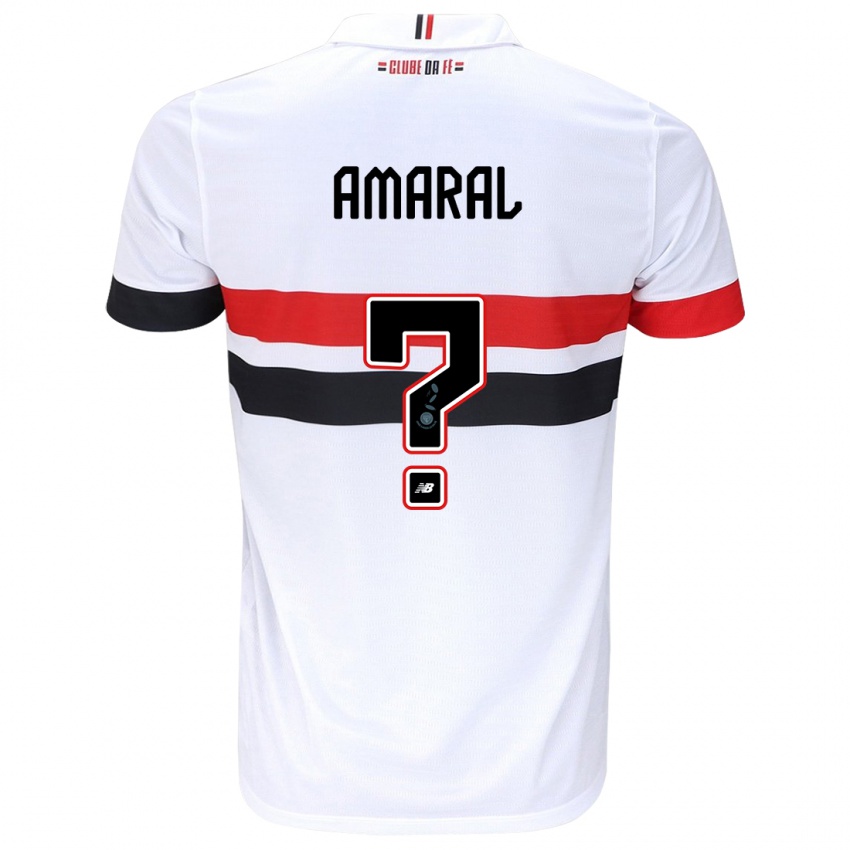 Niño Camiseta Mateus Amaral #0 Blanco Rojo Negro 1ª Equipación 2024/25 La Camisa Perú