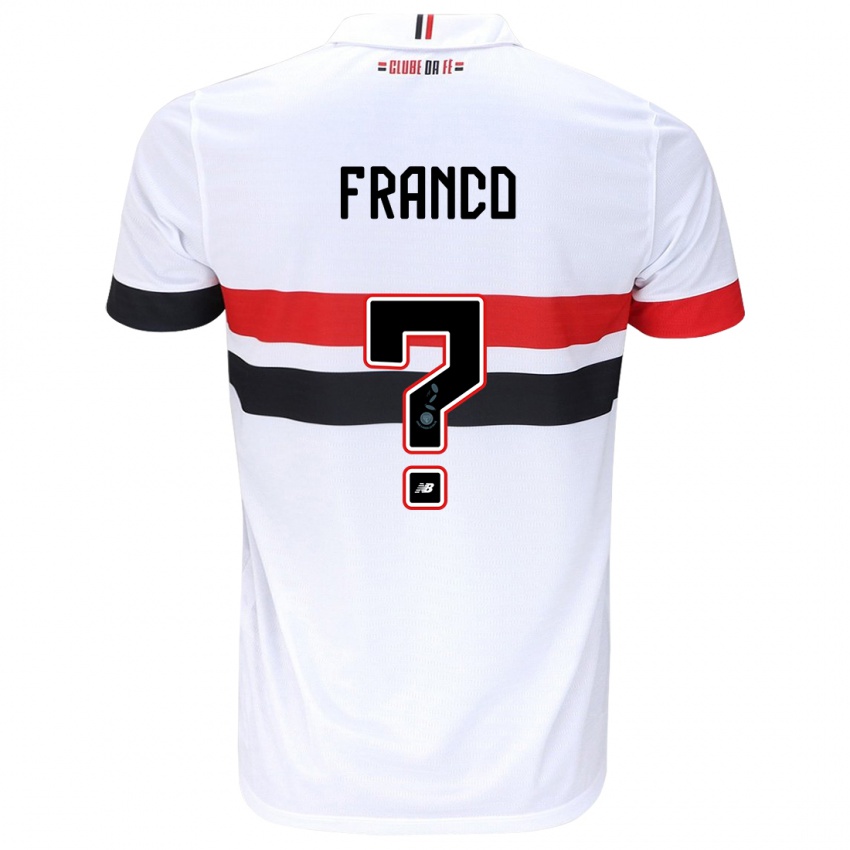 Niño Camiseta Franco #0 Blanco Rojo Negro 1ª Equipación 2024/25 La Camisa Perú