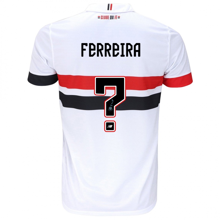 Niño Camiseta Lucas Ferreira #0 Blanco Rojo Negro 1ª Equipación 2024/25 La Camisa Perú