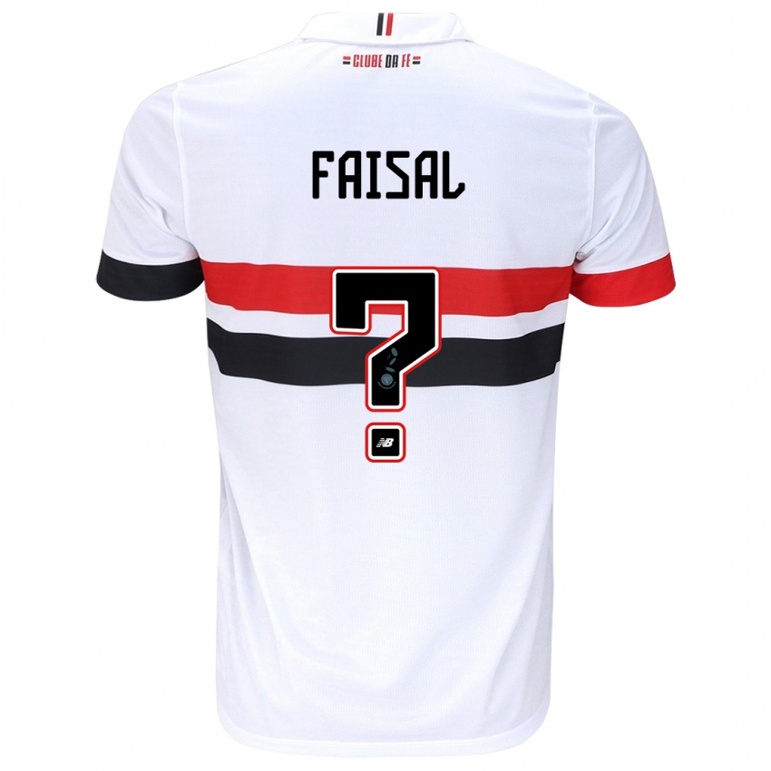 Niño Camiseta King Faisal #0 Blanco Rojo Negro 1ª Equipación 2024/25 La Camisa Perú