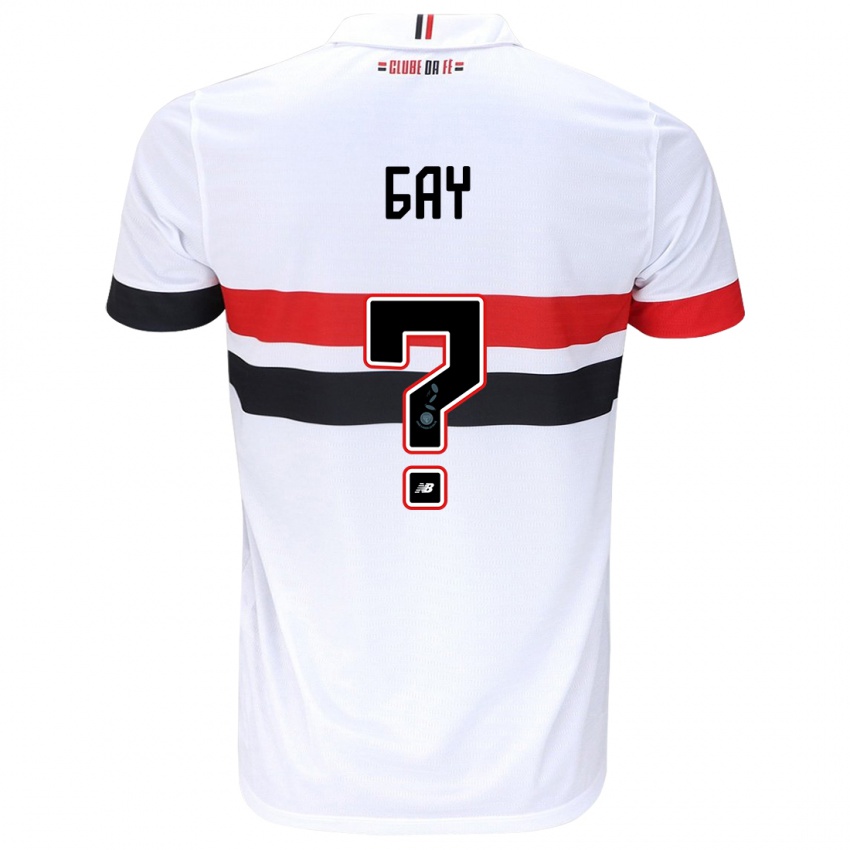 Niño Camiseta Ganael Gay #0 Blanco Rojo Negro 1ª Equipación 2024/25 La Camisa Perú