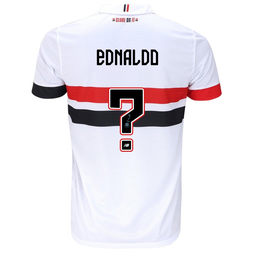 Niño Camiseta José Ednaldo #0 Blanco Rojo Negro 1ª Equipación 2024/25 La Camisa Perú