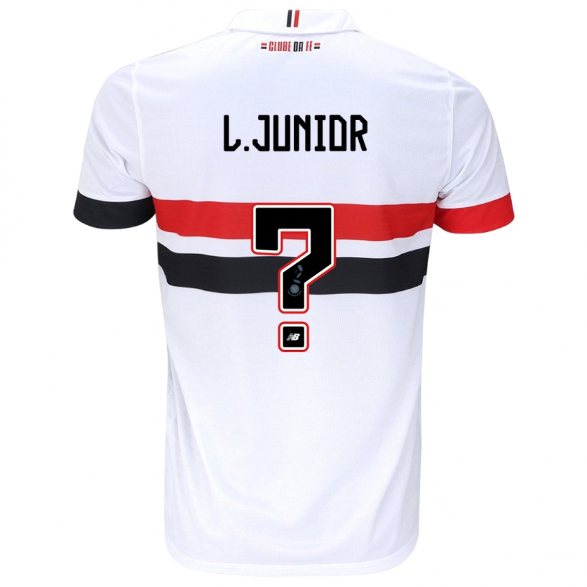 Niño Camiseta Luciano Junior #0 Blanco Rojo Negro 1ª Equipación 2024/25 La Camisa Perú