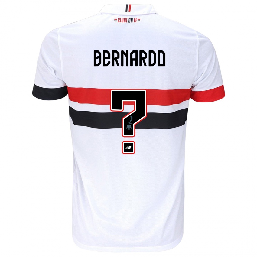 Niño Camiseta Bernardo #0 Blanco Rojo Negro 1ª Equipación 2024/25 La Camisa Perú