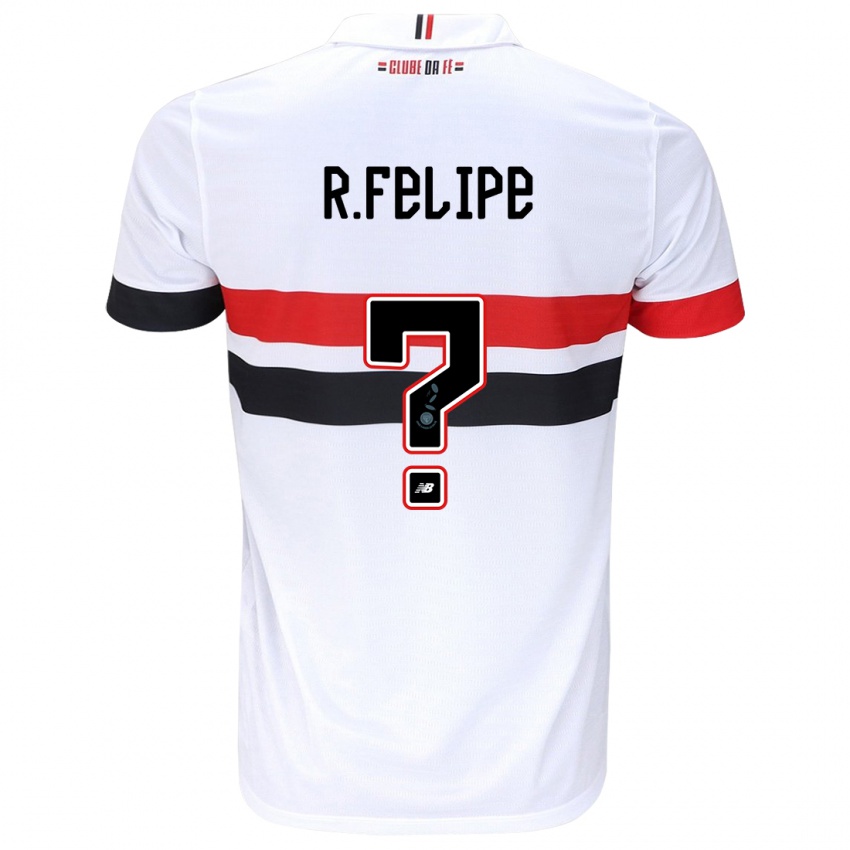 Niño Camiseta Ryan Felipe #0 Blanco Rojo Negro 1ª Equipación 2024/25 La Camisa Perú