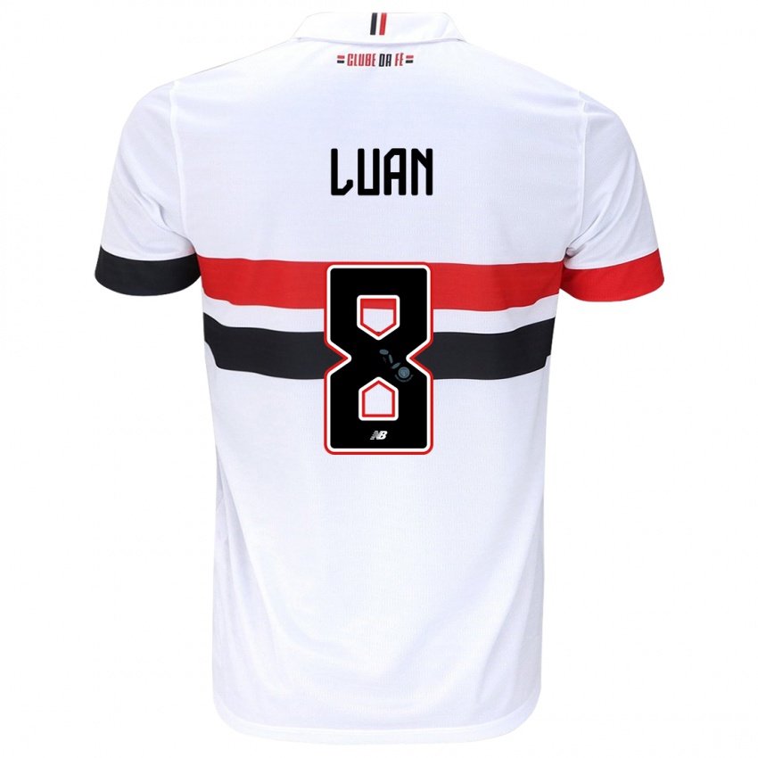 Niño Camiseta Luan #8 Blanco Rojo Negro 1ª Equipación 2024/25 La Camisa Perú