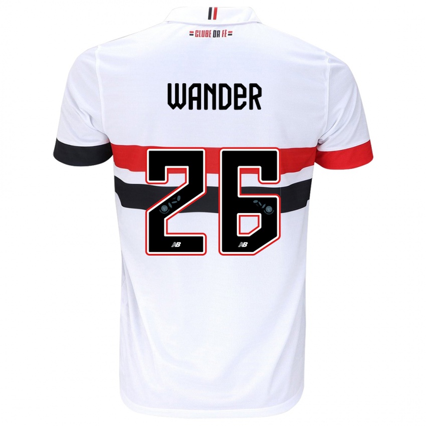 Niño Camiseta Talles Wander #26 Blanco Rojo Negro 1ª Equipación 2024/25 La Camisa Perú