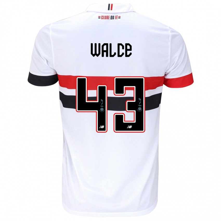 Niño Camiseta Walce #43 Blanco Rojo Negro 1ª Equipación 2024/25 La Camisa Perú