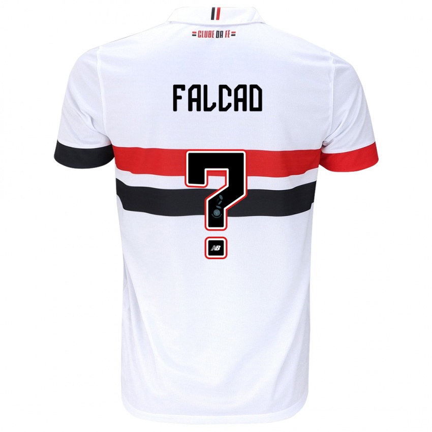 Niño Camiseta Gabriel Falcão #0 Blanco Rojo Negro 1ª Equipación 2024/25 La Camisa Perú