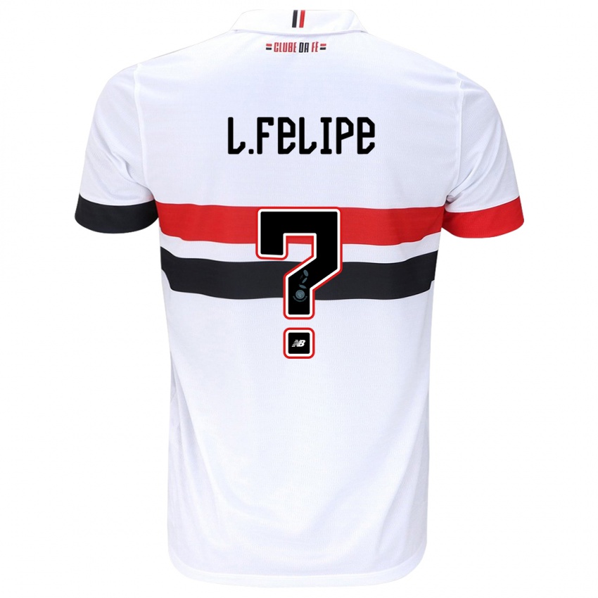 Niño Camiseta Luis Felipe #0 Blanco Rojo Negro 1ª Equipación 2024/25 La Camisa Perú