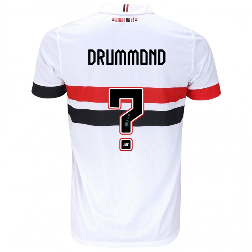 Niño Camiseta Lucca Drummond #0 Blanco Rojo Negro 1ª Equipación 2024/25 La Camisa Perú