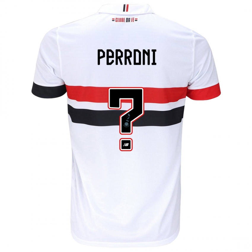 Niño Camiseta Enzo Perroni #0 Blanco Rojo Negro 1ª Equipación 2024/25 La Camisa Perú