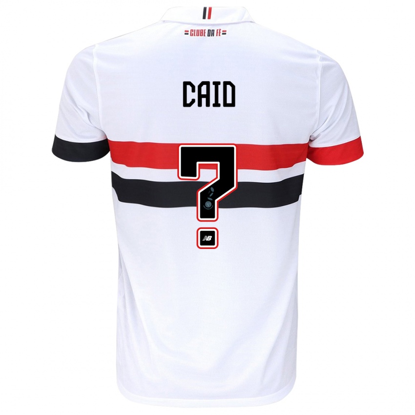 Niño Camiseta Caio #0 Blanco Rojo Negro 1ª Equipación 2024/25 La Camisa Perú