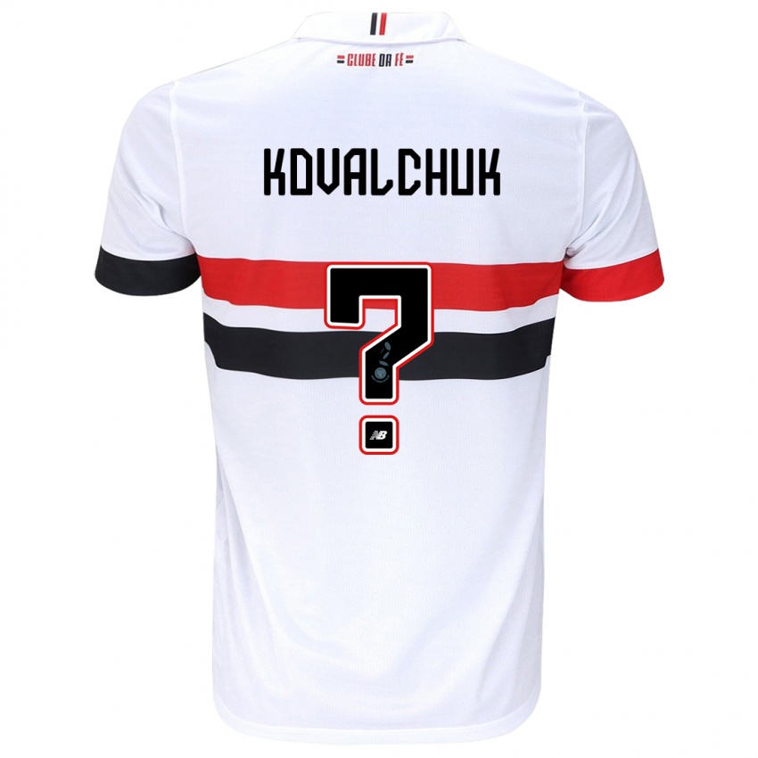 Niño Camiseta Filipp Kovalchuk #0 Blanco Rojo Negro 1ª Equipación 2024/25 La Camisa Perú