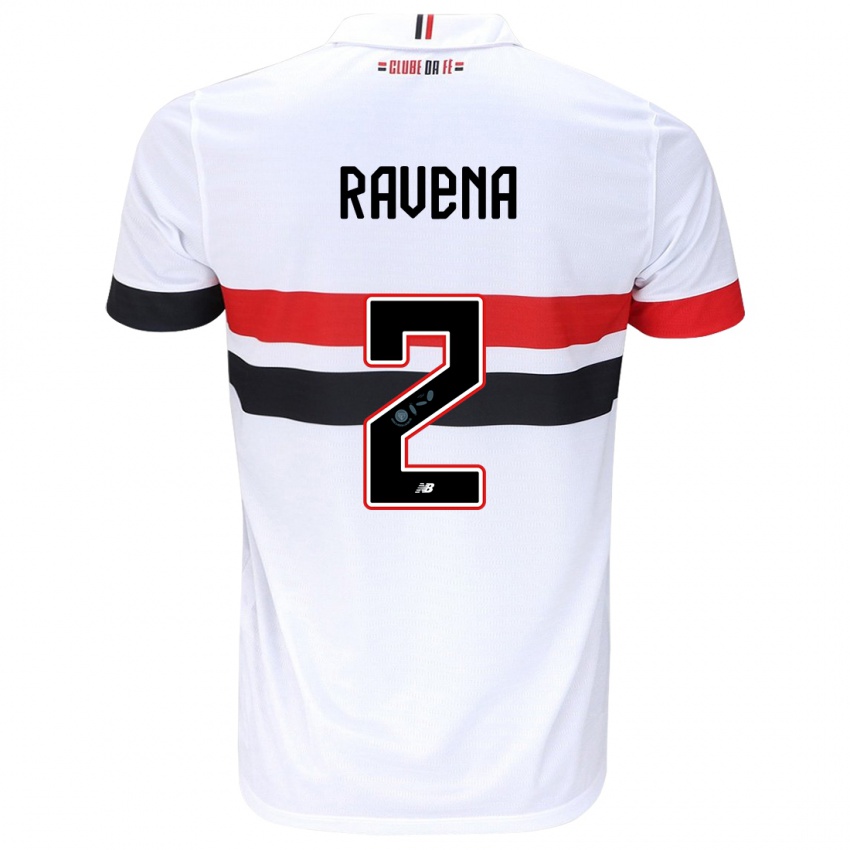 Niño Camiseta Ravena #2 Blanco Rojo Negro 1ª Equipación 2024/25 La Camisa Perú