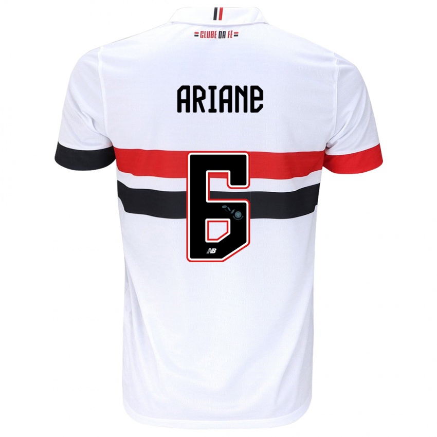 Niño Camiseta Ariane #6 Blanco Rojo Negro 1ª Equipación 2024/25 La Camisa Perú