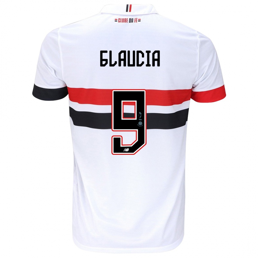 Niño Camiseta Glaucia #9 Blanco Rojo Negro 1ª Equipación 2024/25 La Camisa Perú