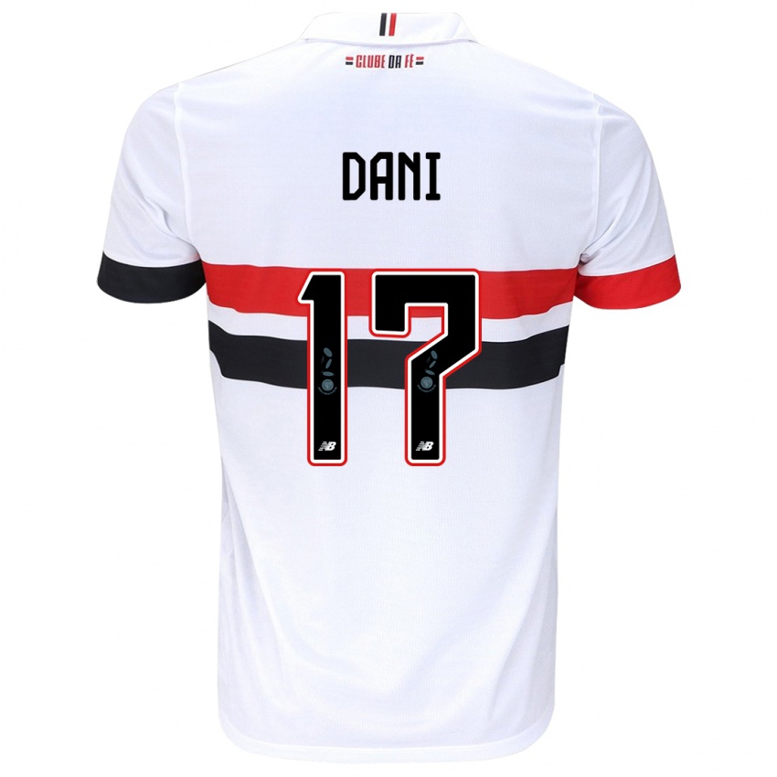 Niño Camiseta Dani #17 Blanco Rojo Negro 1ª Equipación 2024/25 La Camisa Perú