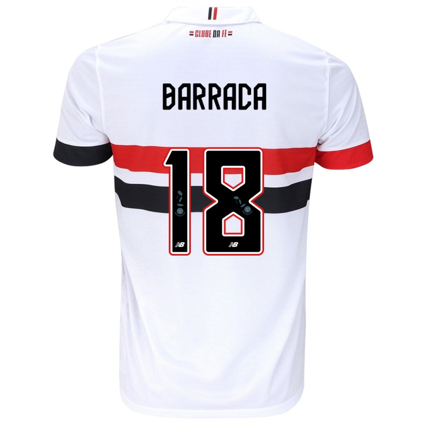 Niño Camiseta Barraca #18 Blanco Rojo Negro 1ª Equipación 2024/25 La Camisa Perú