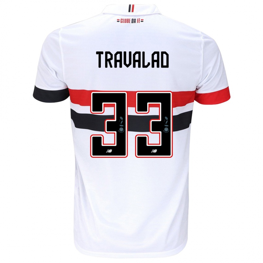 Niño Camiseta Rafa Travalão #33 Blanco Rojo Negro 1ª Equipación 2024/25 La Camisa Perú