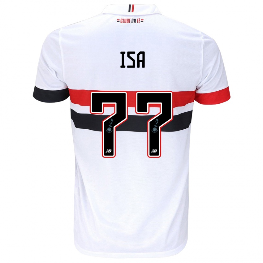 Niño Camiseta Isa #77 Blanco Rojo Negro 1ª Equipación 2024/25 La Camisa Perú