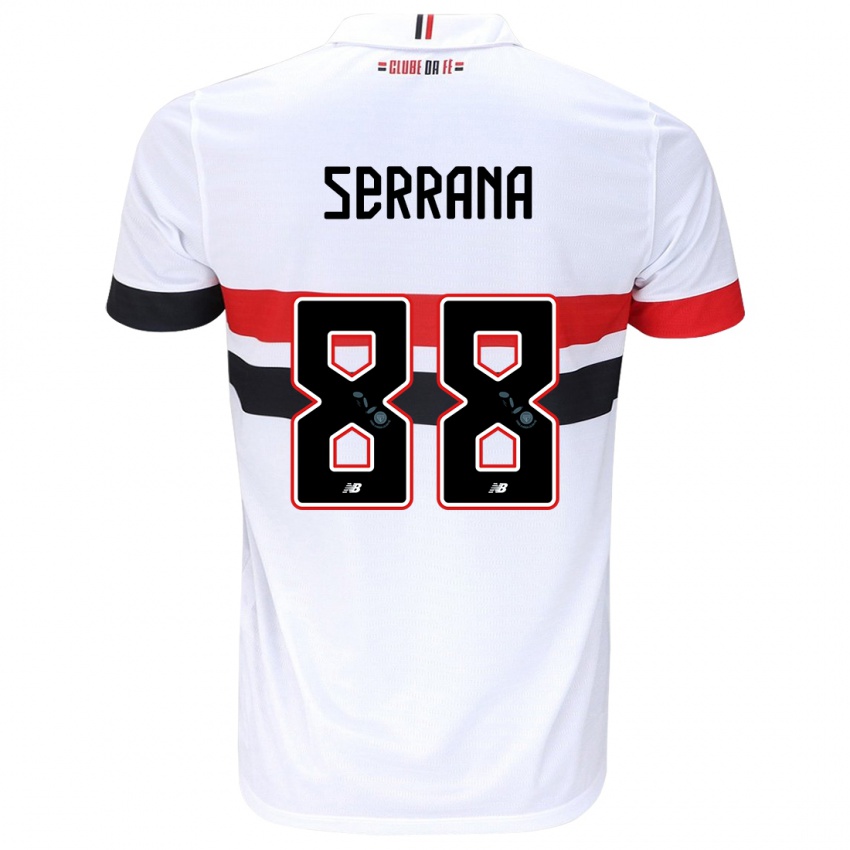 Niño Camiseta Serrana #88 Blanco Rojo Negro 1ª Equipación 2024/25 La Camisa Perú