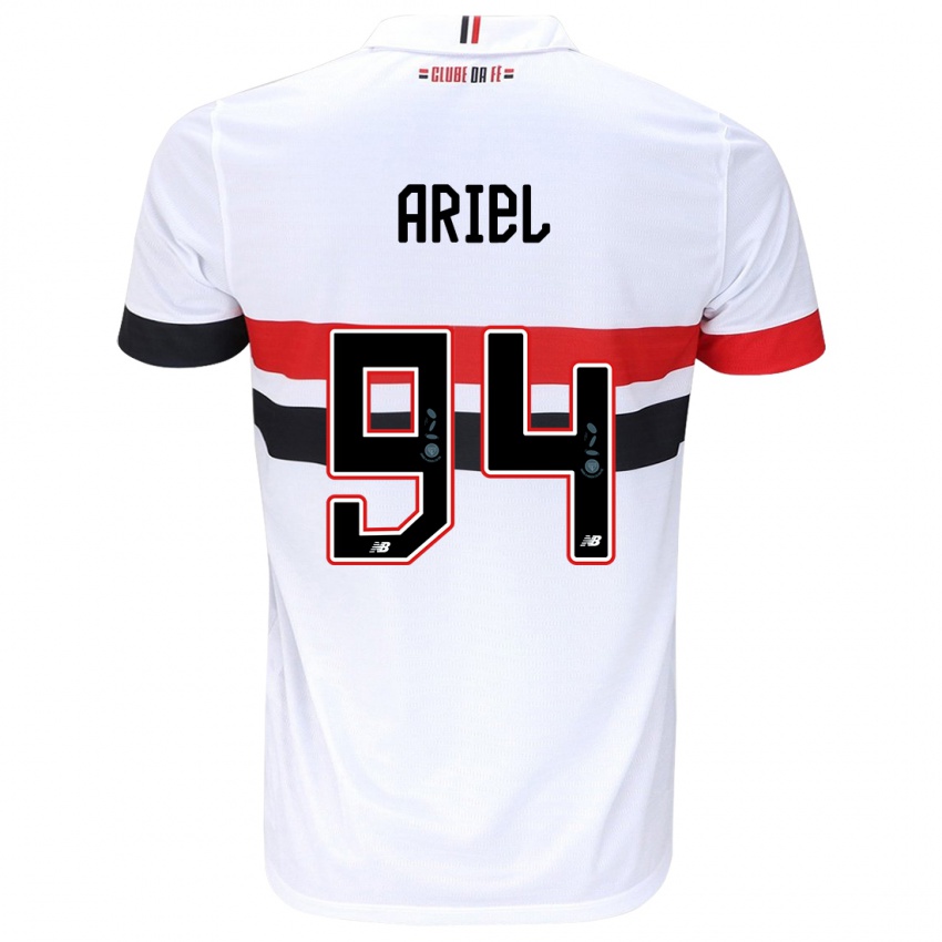 Niño Camiseta Ariel #94 Blanco Rojo Negro 1ª Equipación 2024/25 La Camisa Perú