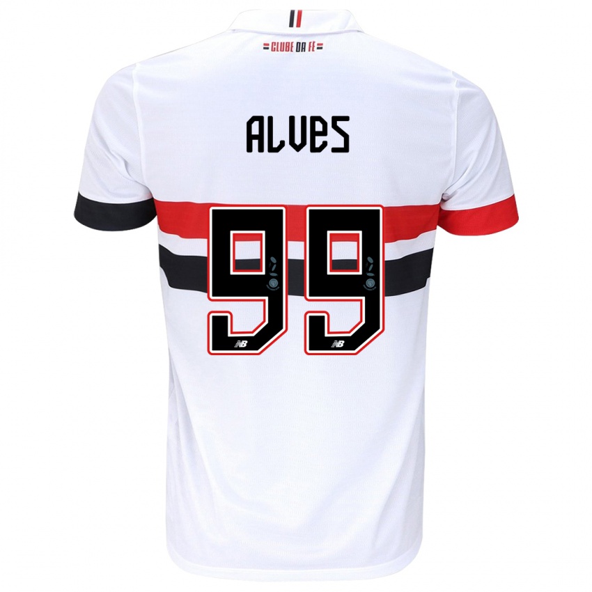 Niño Camiseta Letícia Alves #99 Blanco Rojo Negro 1ª Equipación 2024/25 La Camisa Perú