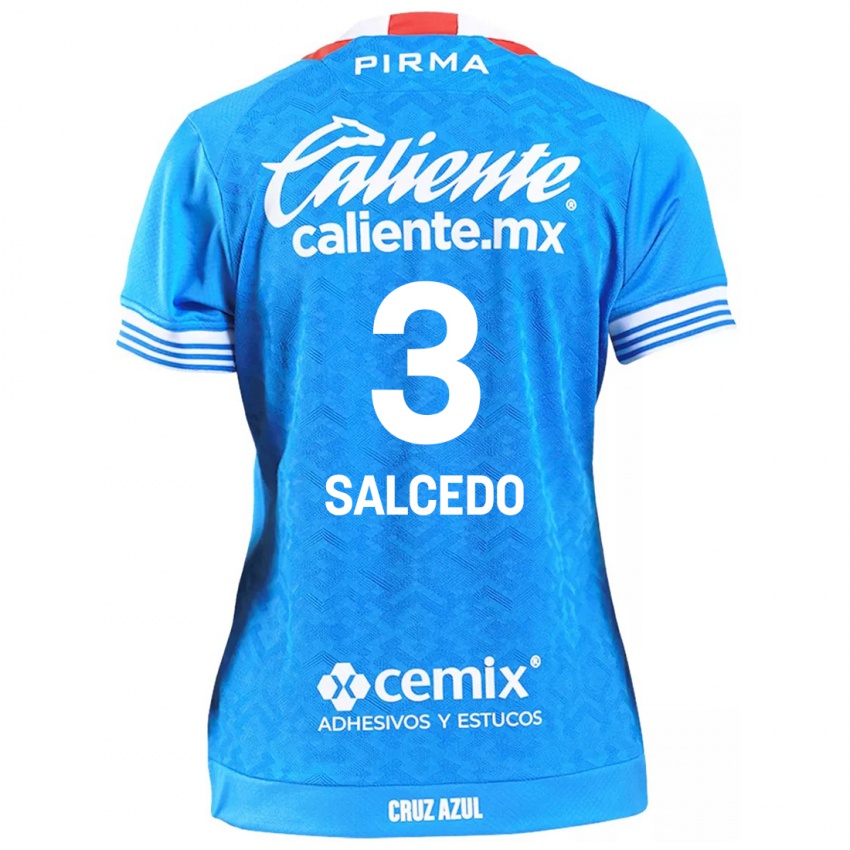 Niño Camiseta Carlos Salcedo #3 Cielo Azul 1ª Equipación 2024/25 La Camisa Perú