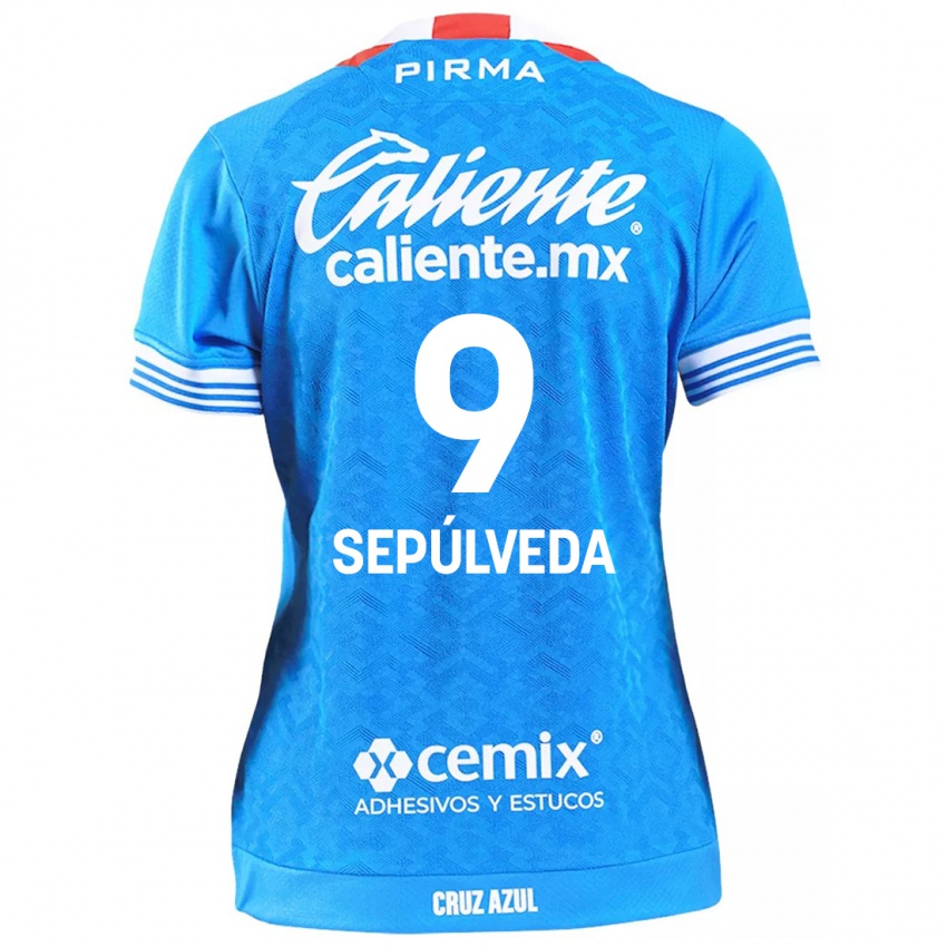 Niño Camiseta Ángel Sepúlveda #9 Cielo Azul 1ª Equipación 2024/25 La Camisa Perú